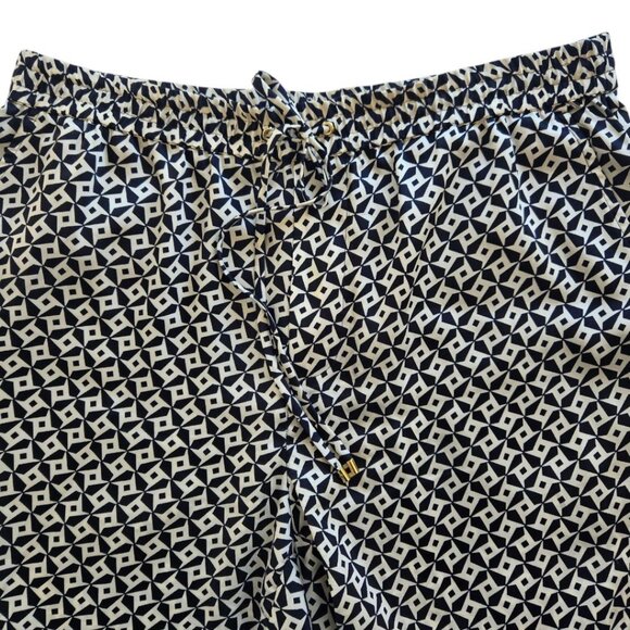 Ralph Lauren Womens Size 10 Geo Print Lounge Pants Elastic Waist Blue/White - Picture 5 of 8